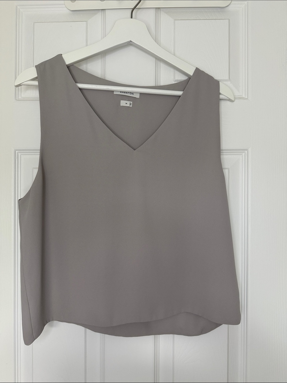 Babaton V-Neck Sleeveless Tank in Taupe